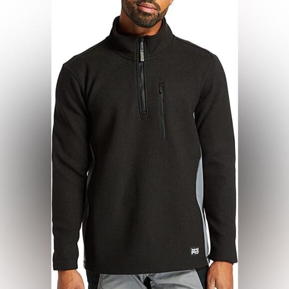 TIMBERLAND Pro Studwall Quarter-Zip Textured Fleece in Black - Picture 15 of 15